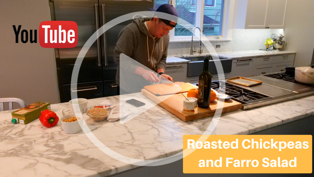 Roasted Chickpeas and Farro Salad Bowl - BREAKING BREAD INSTEAD